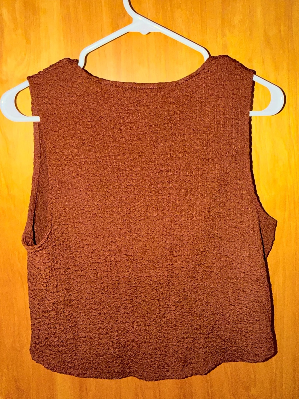 a new day Dark Brown Textured Button-Front Sleeveless Tank - Picture 4 of 4